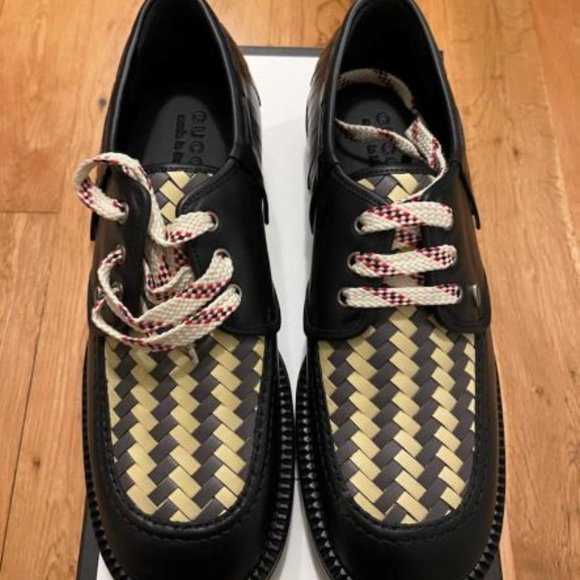 100% Authenic Men's Gucci Black Leather Oxfords - Picture 4 of 4